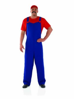 Plumber's Mate Blue/Red (Mario) Mens Fancy Dress Costume