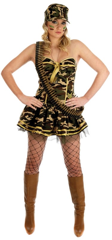 Commando Girl Ladies Fancy Dress Costume