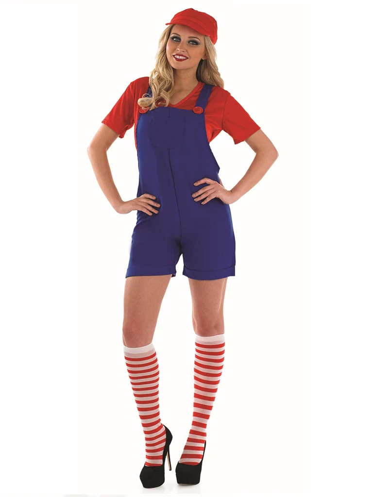 Plumbers Mate (Mario) Ladies Fancy Dress Costume