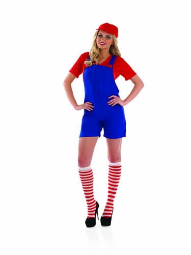 Plumbers Mate (Mario) Ladies Fancy Dress Costume