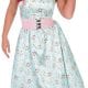 50's Blue Print Day Dress Ladies Fancy Dress Costume (DISC)