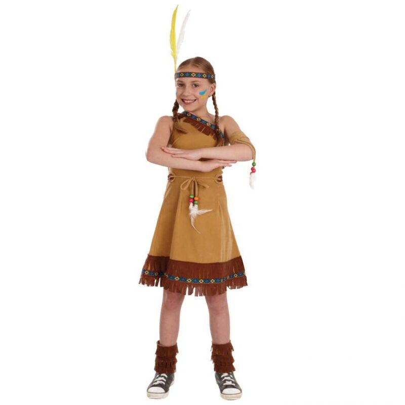 Indian Squaw Girl Childrens Fancy Dress Costume