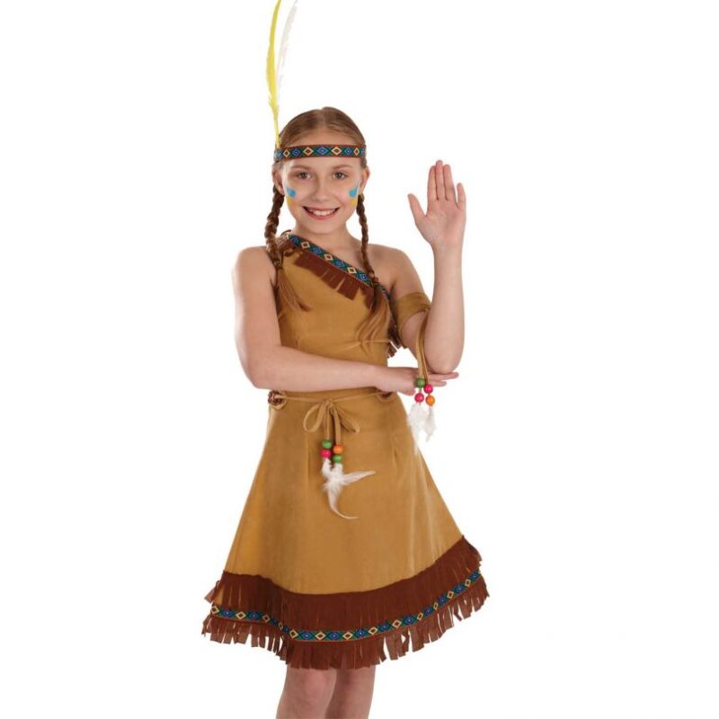 Indian Squaw Girl Childrens Fancy Dress Costume - Image 2