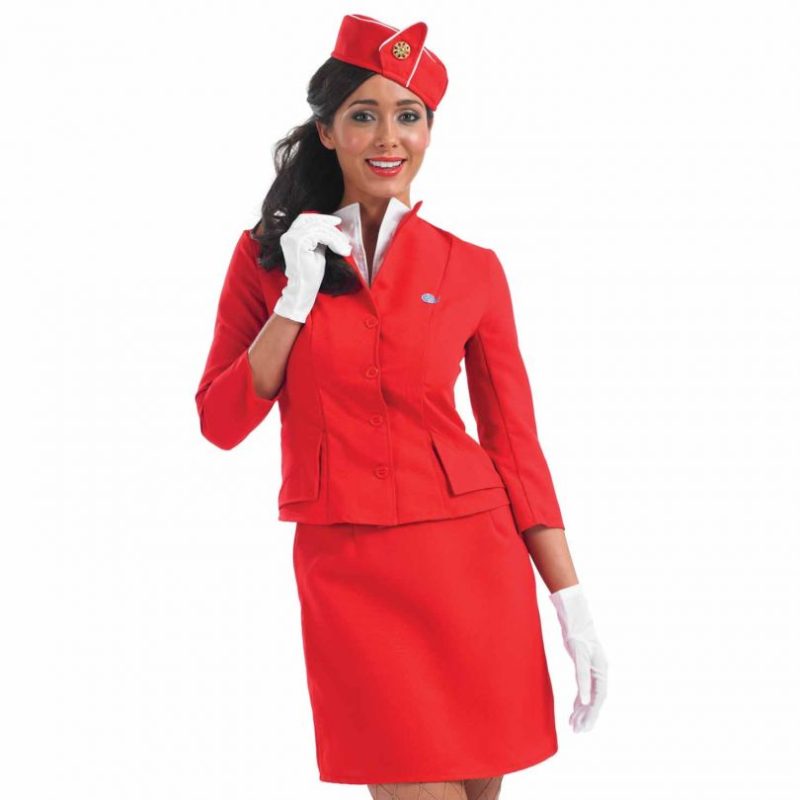 Flight Attendant/Cabin Crew Red Ladies Fancy Dress Costume - Image 2