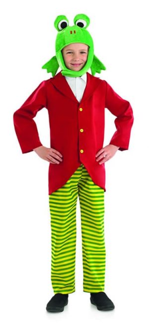 Mr Frog Children's Fancy Dress Costume contains Jacket with Shirt Insert Trousers Headpiece