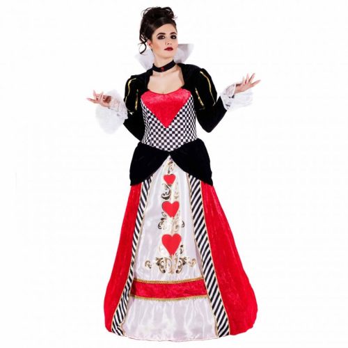 Queen of Hearts Long Dress Ladies Fancy Dress Costume