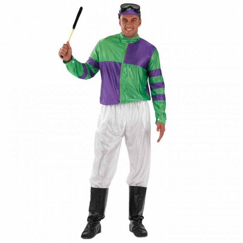 Jockey (Purple/Green) Men's Fancy Dress Costume