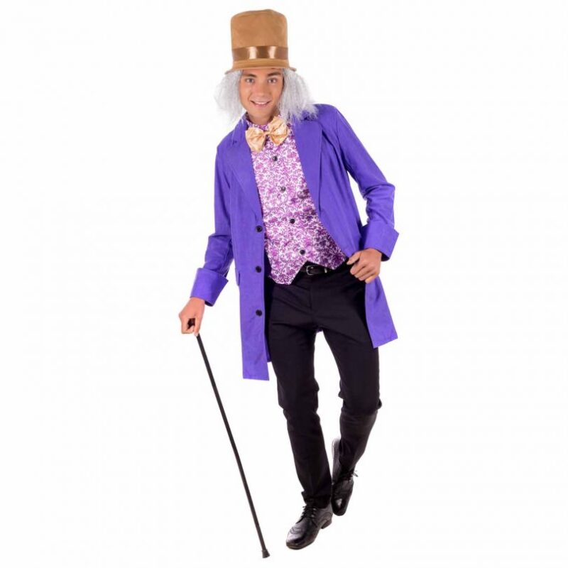 Roald Dahl Chocolate Factory Owner (Willy Wonka) Men's Fancy Dress Cost