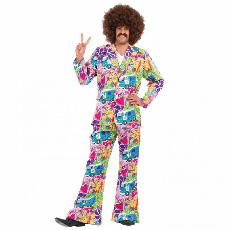 Psychadelic Hippy Suit Men's Hippy Fancy Dress Costume