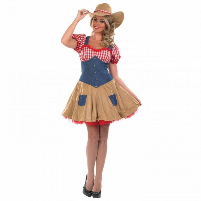 Sexy Rodeo Cowgirl Ladies Fancy Dress Costume