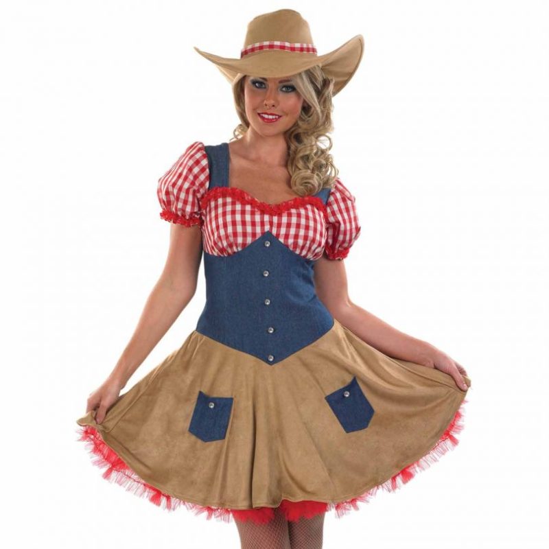 Sexy Rodeo Cowgirl Ladies Fancy Dress Costume - Image 2