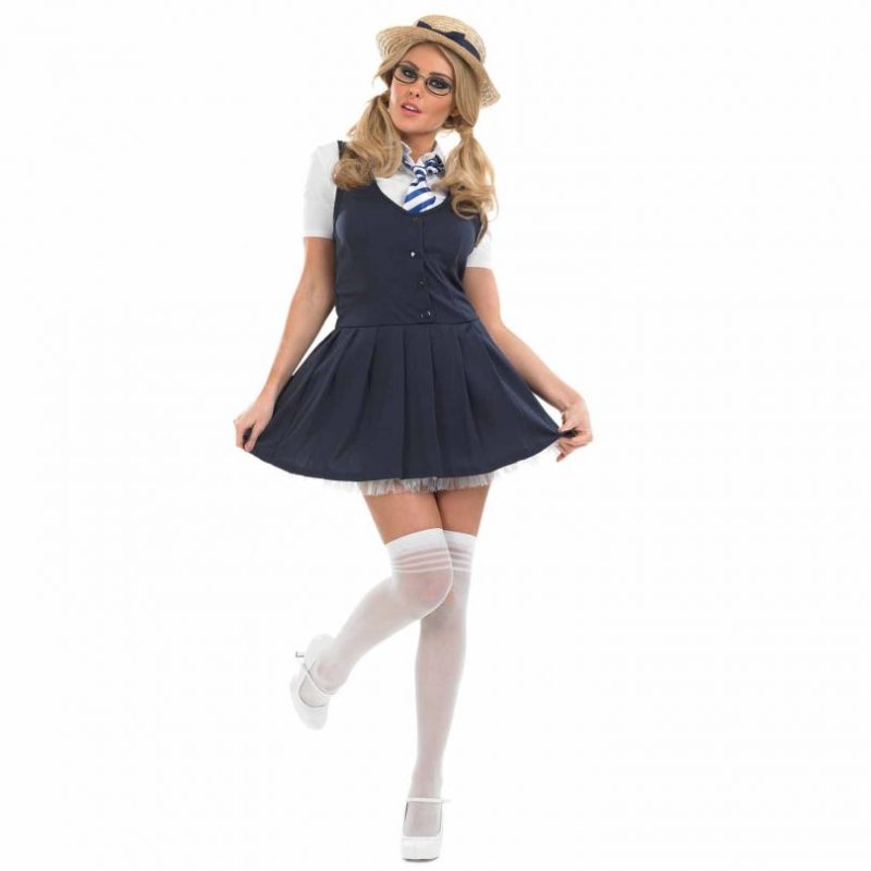 Schoolgirl Tutu Ladies Fancy Dress Costume