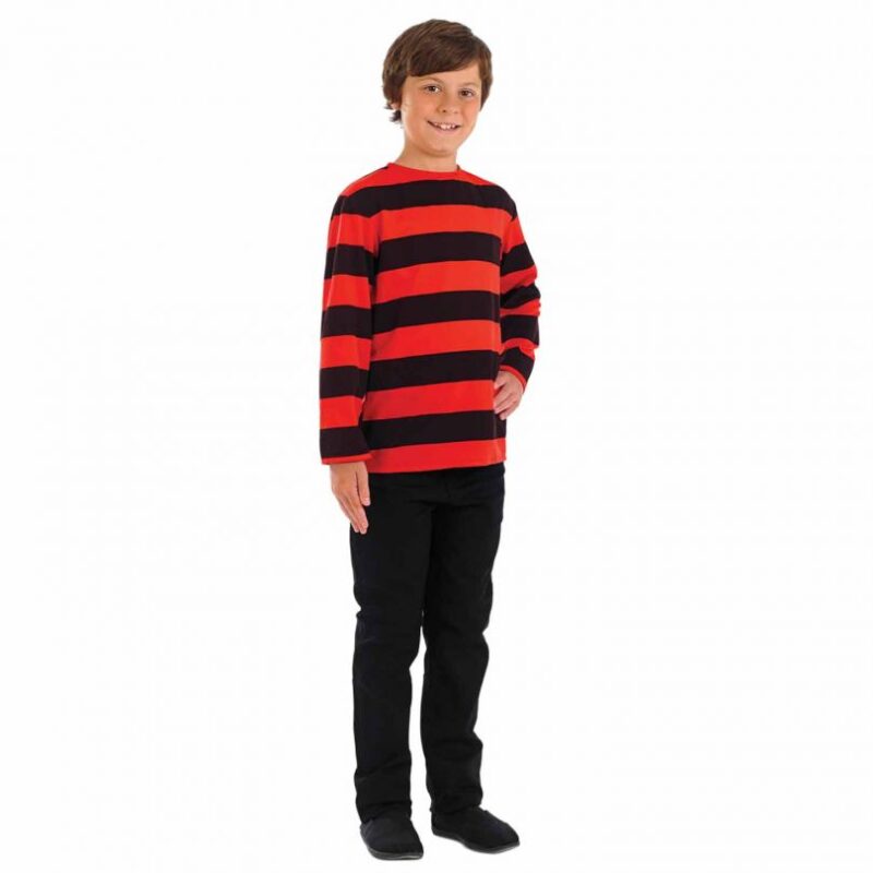 Red/Black Top (Dennis) Children's Fancy Dress Costume