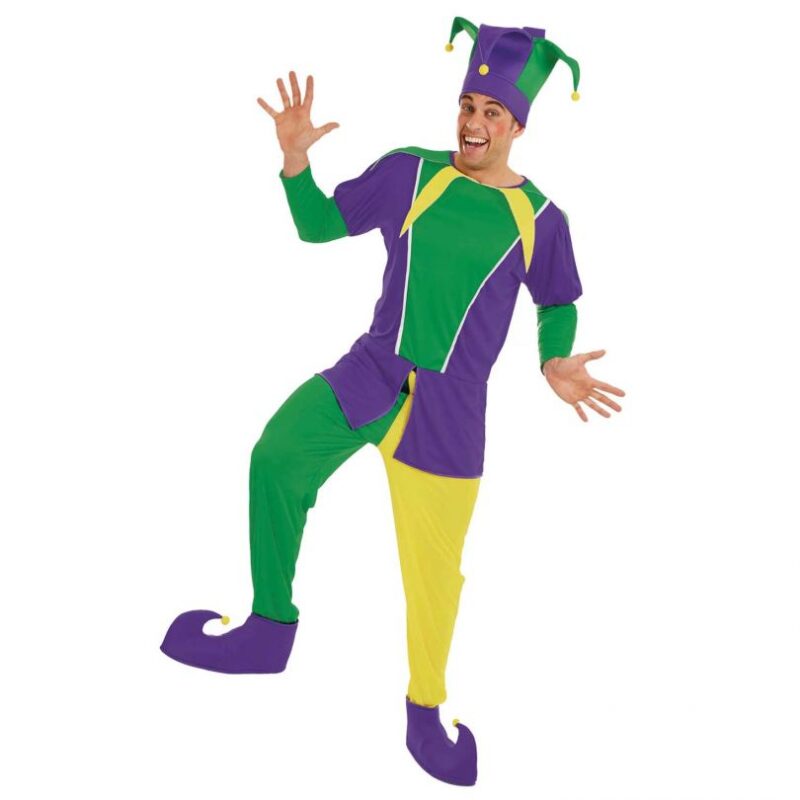 Carnival Circus Jester Men's Fancy Dress Costume
