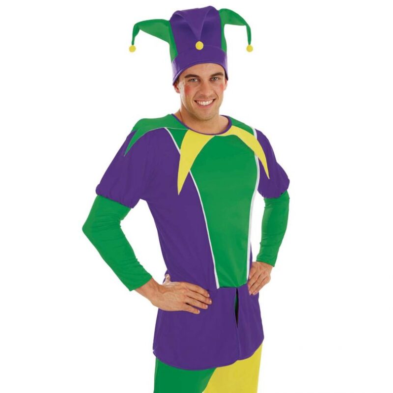 Carnival Circus Jester Men's Fancy Dress Costume - Image 2