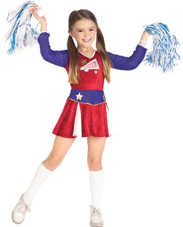 Cheerleader Girl's Children's Fancy Dress Costume