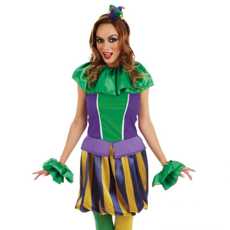 Carnival Jester Ladies Fancy Dress Costume - Image 2