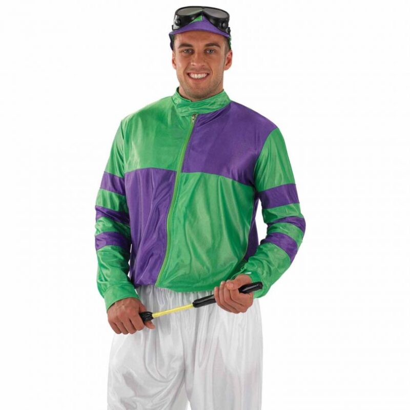 Jockey (Purple/Green) Men's Fancy Dress Costume - Image 2