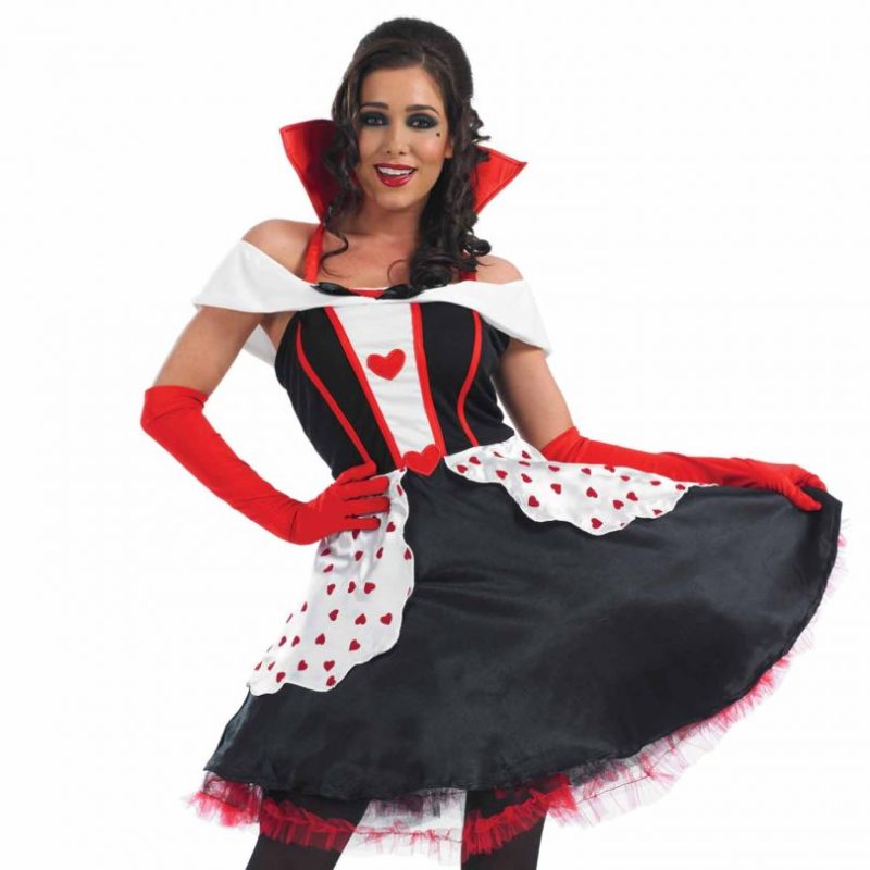 Queen of Hearts Longer Length Dress Ladies Fancy Dress Costume - Image 2