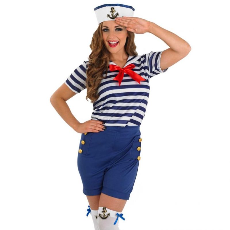 Sassy Sailor Girl Ladies Fancy Dress Costume - Image 2