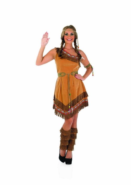 Native Indian Ladies Western Fancy Dress Cowboys & Indians Womens Costume 6-24 