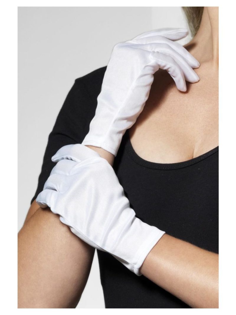 Santa White Short Gloves