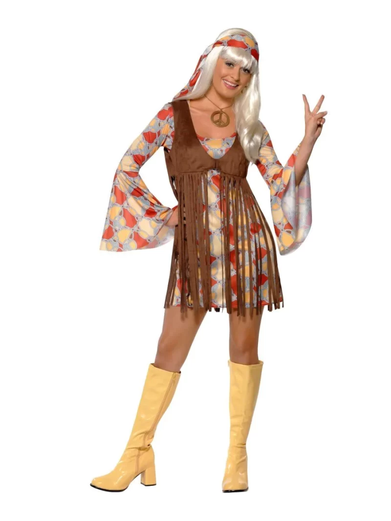 1960's Groovy/Woodstock Baby Ladies Fancy Dress Costume