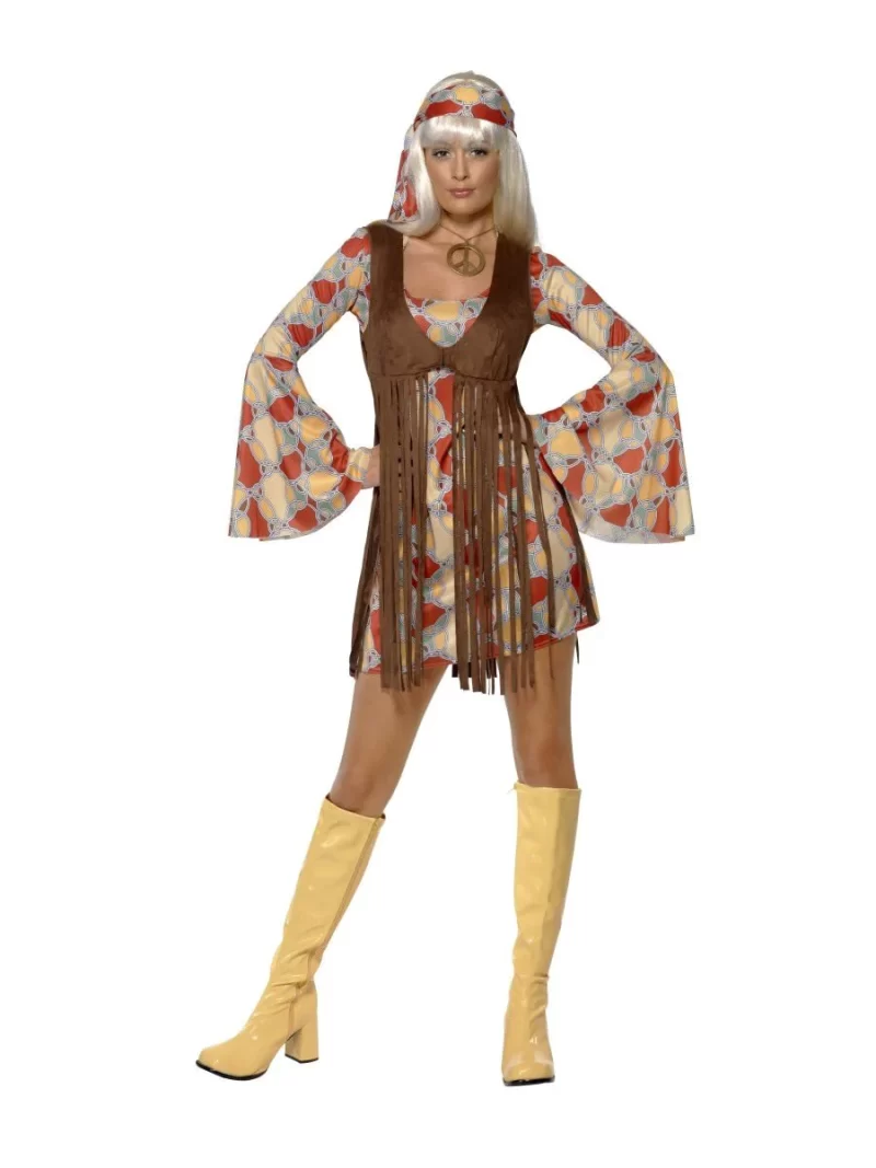 1960's Groovy/Woodstock Baby Ladies Fancy Dress Costume - Image 2
