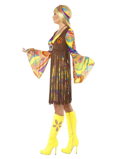 CND 1960'S CND COSTUME,1960'S GROOVY FANCY DRESS,MEDIUM 12-14 FLOWER POWER #FR 