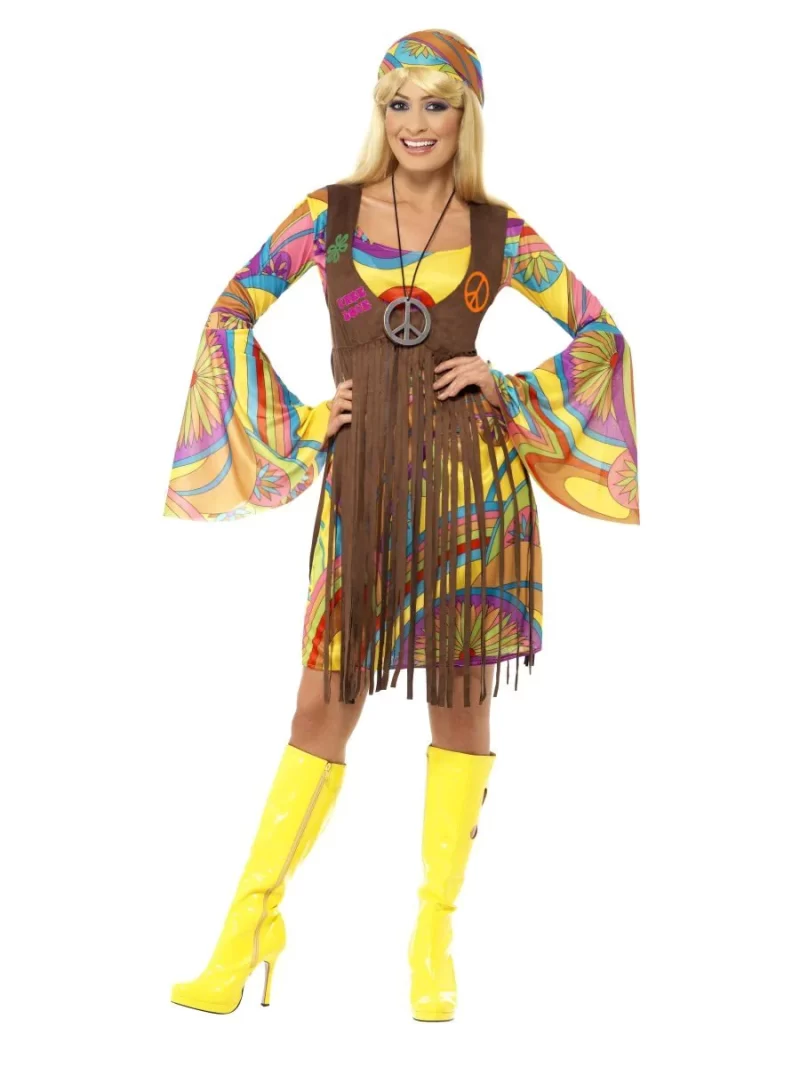 1960's Groovy/Hippie Lady Ladies Fancy Dress Costume