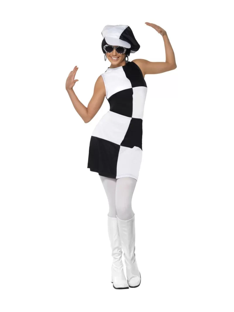 1960's Go Go Party Girl Ladies Fancy Dress Costume