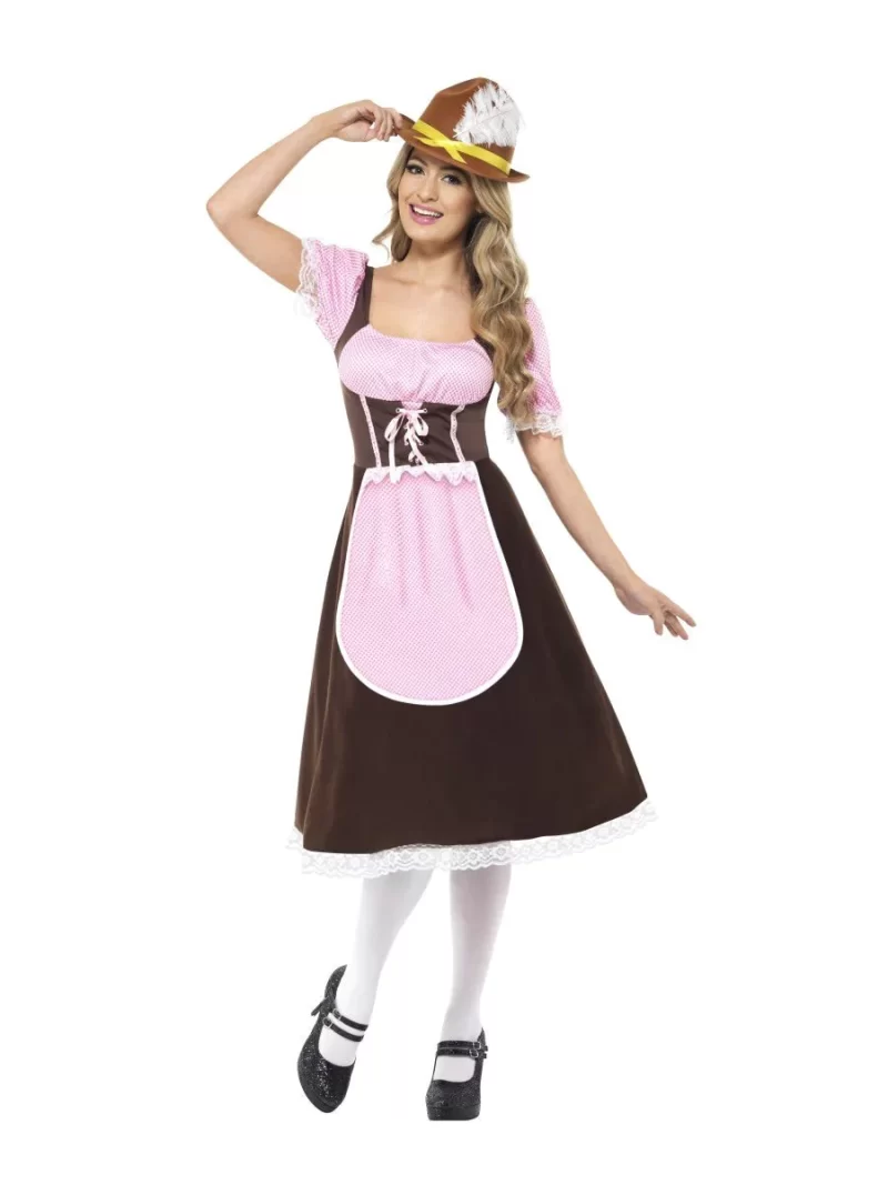 Tavern/Bavarian German Beer Girl Longer Length Ladies Fancy Dress Costume - Image 2