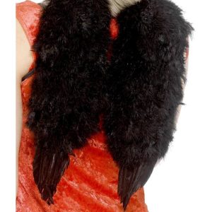 Black Feather Angel Wings Small