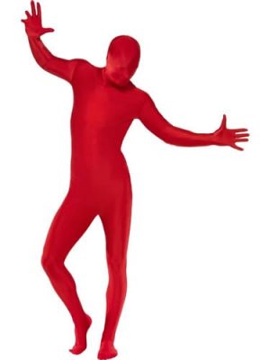 Second Skin Red Bodysuit Fancy Dress Costume