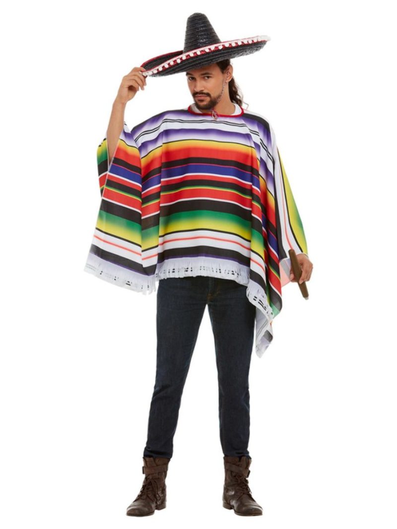 Mexican Poncho Mens Fancy Dress Costume