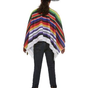 Mexican Poncho Mens Fancy Dress Costume - Image 3