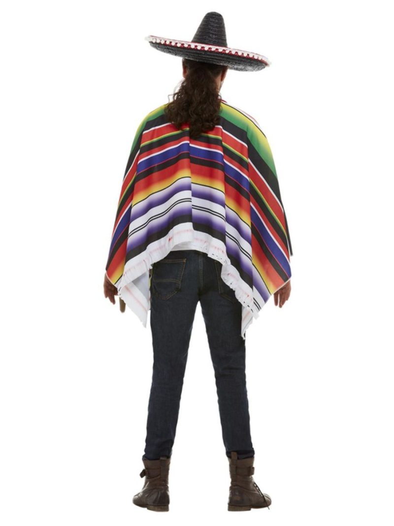 Mexican Poncho Mens Fancy Dress Costume - Image 3