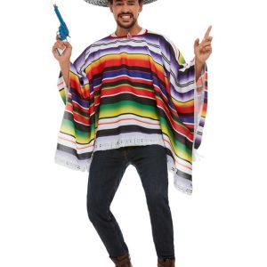 Mexican Poncho Mens Fancy Dress Costume - Image 2