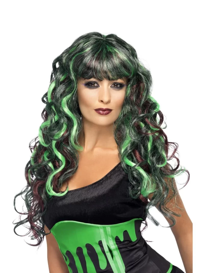 Blood Drip Monster Wig Black/Green