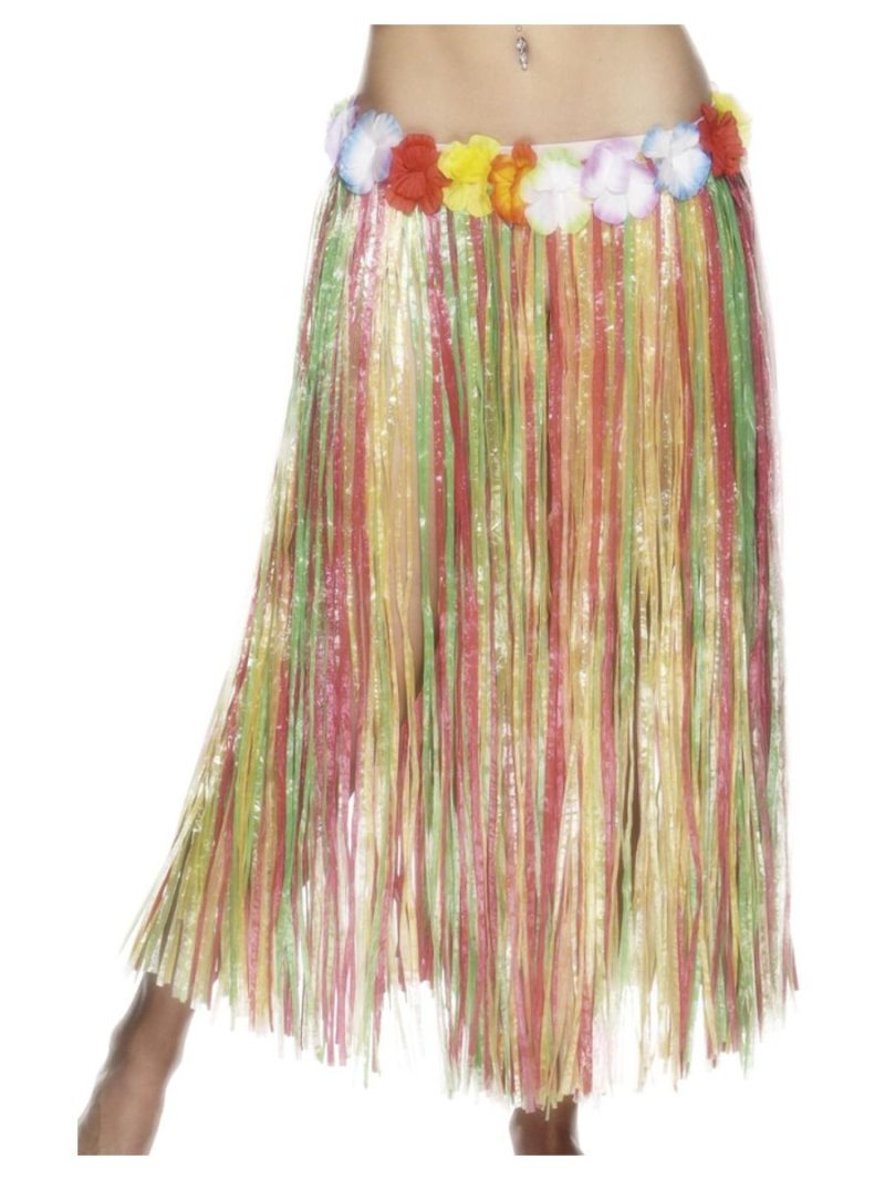 Hula Skirt Multi Long with Flowers