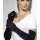 Long Black Velveteen Gloves