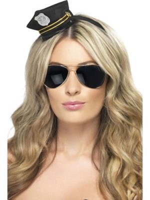 Police Helmet with Flashing Siren