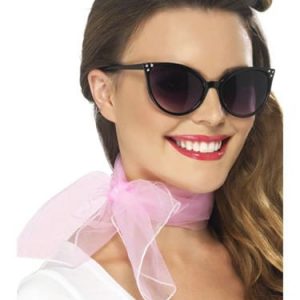 50's Chiffon Style Pink Poodle Neck Scarf