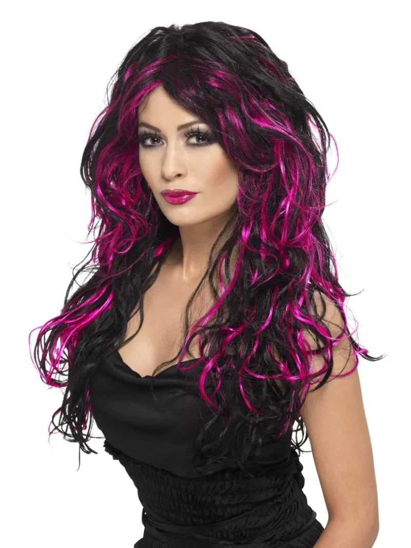 Gothic Bride Pink/Black Wig