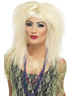 80's Trademark Blonde Crimp Wig