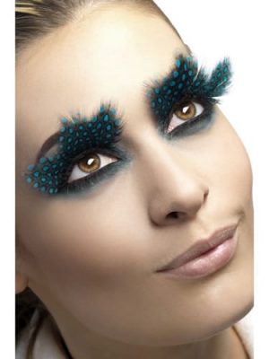 Fever Collection Large Feather Eyelashes with Aqua Dots