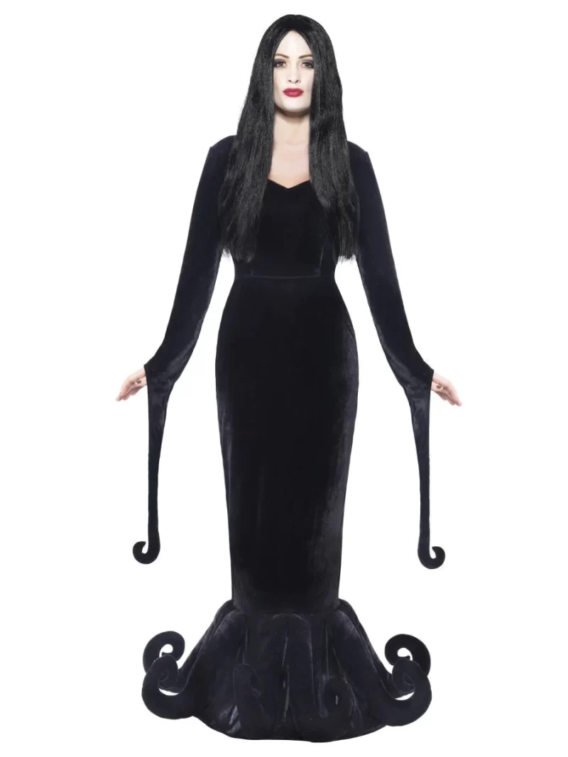 Gothic Manor Duchess of the Manor (Morticia) Ladies Halloween Fancy Dress Costume