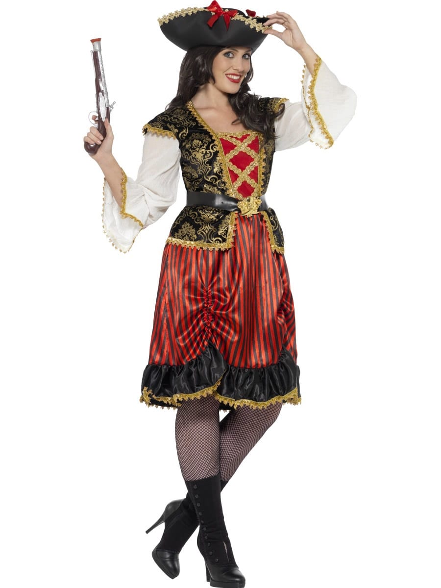 Curves Pirate Lady Ladies Fancy Dress Costume