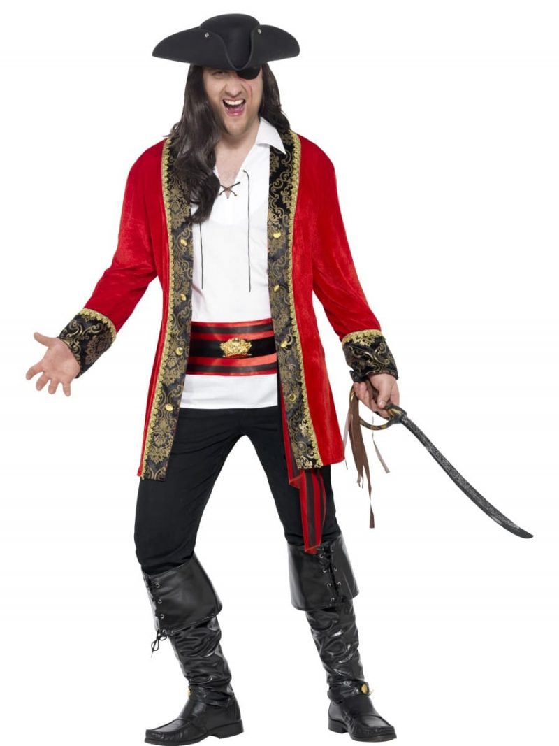 Curves Pirate Captain Men's Fancy Dress Costume