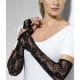 Black Gothic Lace Full Length Fingerless Gloves-0